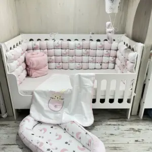 Сет за кошара Бяло и розово BABY08, ръчна изработка от Сладък сън