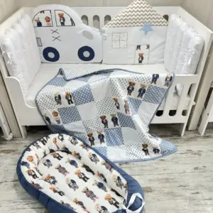 Сет за кошара Бяло и синьо BABY09, ръчна изработка от Сладък сън